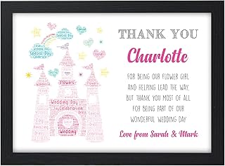 Wedding Gifts for Flower Girl Junior Bridesmaid Maid of Honour Sister Niece Personalised Thank You Poem Verse Gifts for Flower Girl - Perfect for Bridesmaids, Flower Girl, Maid of Honour