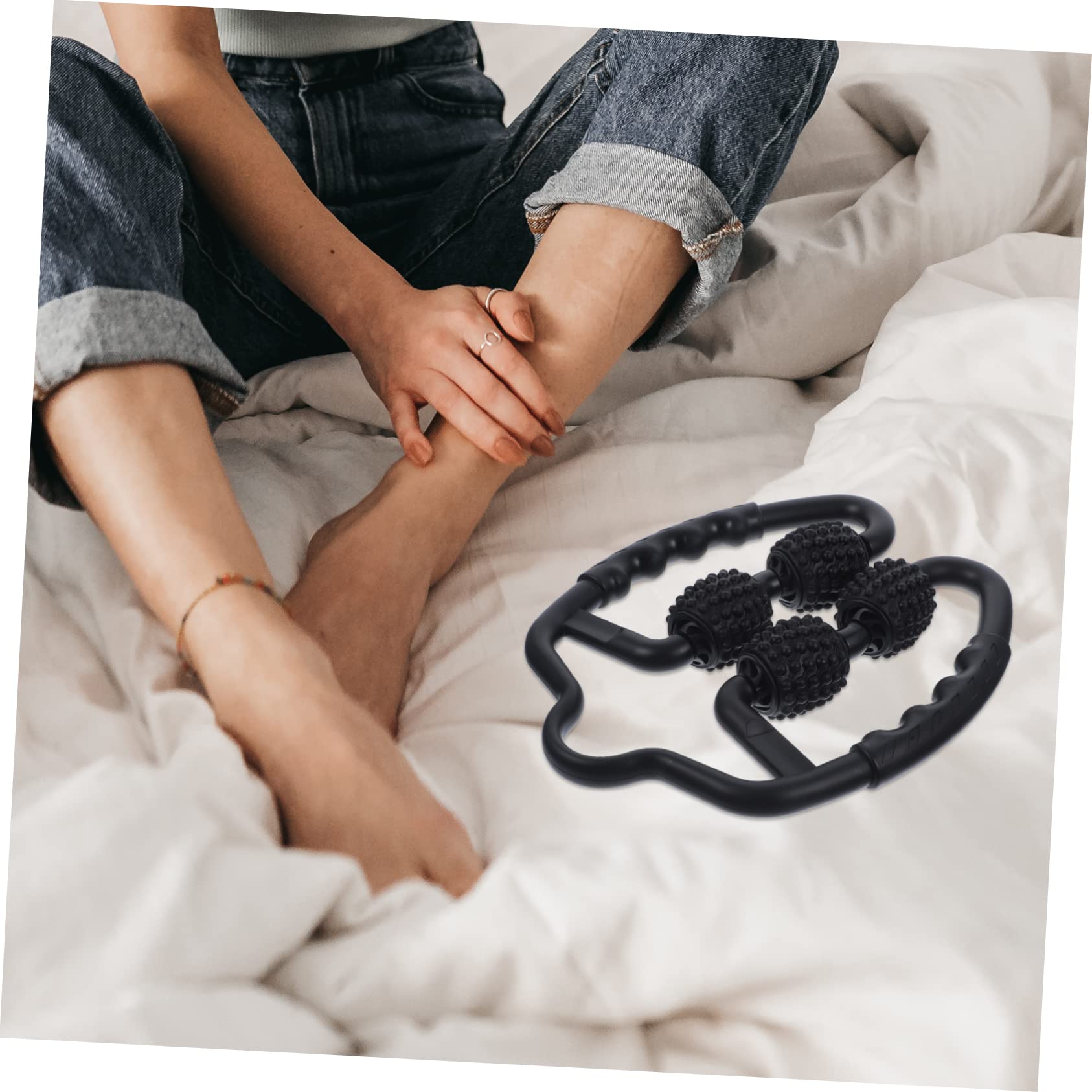 Rullo Massaggio Muscolare Nero in Pp Eva per Gambe e Braccia | 1 Pezzo, Bastone da Automassaggio Manuale, Effetto Massaggio per Uso Familiare e Individuale