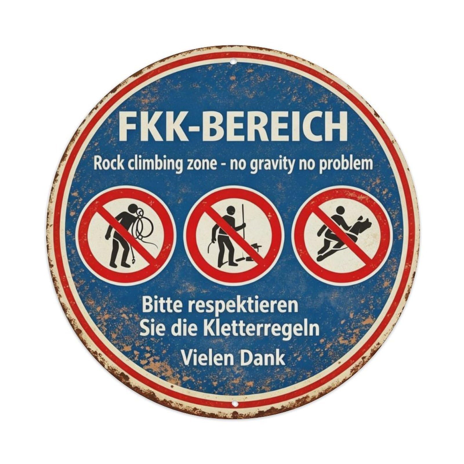 Rock Climbing Zone Metal Tin Sign Plaque