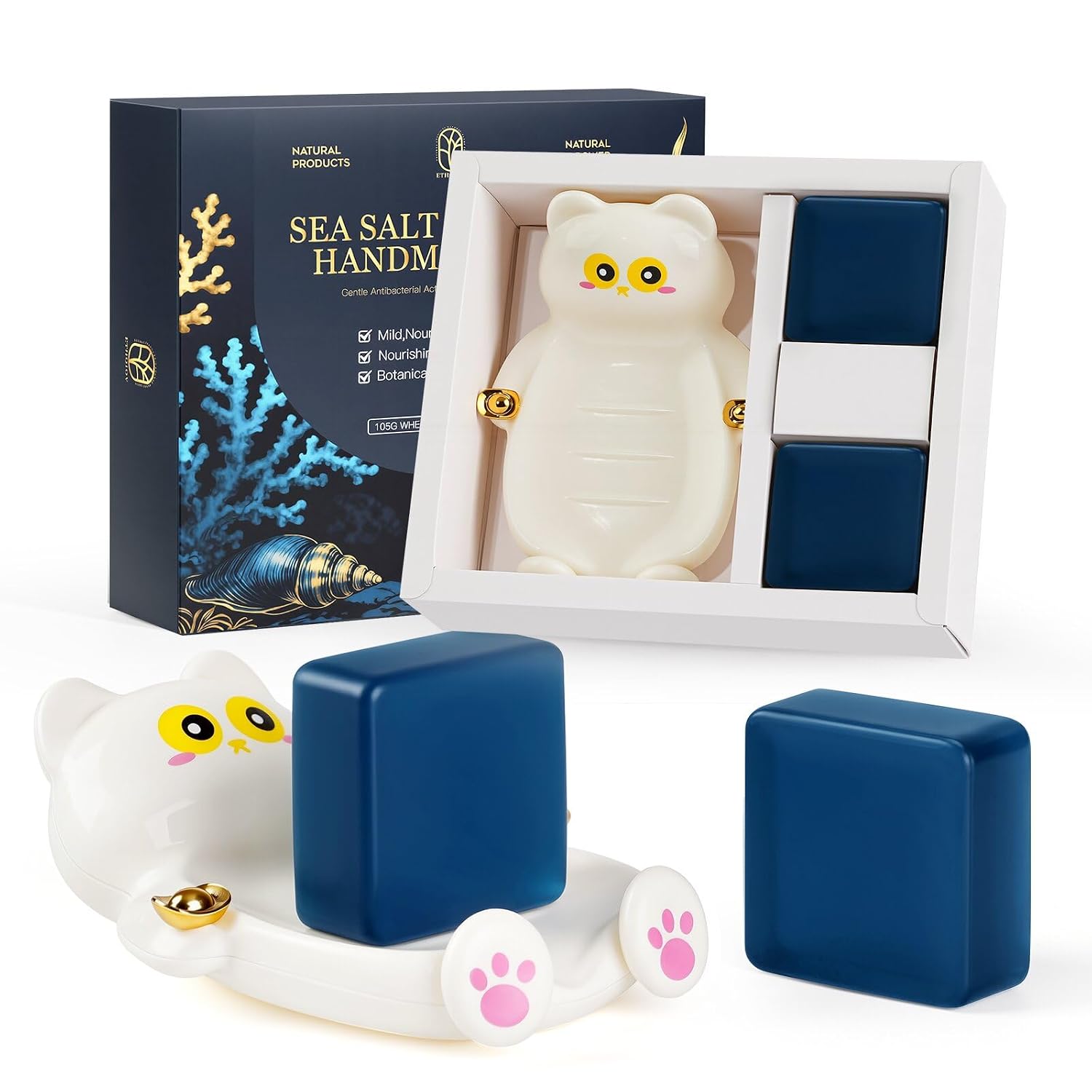 Natural Sea Salt Soap - Exfoliating Bar for Acne & Pore Cleansing