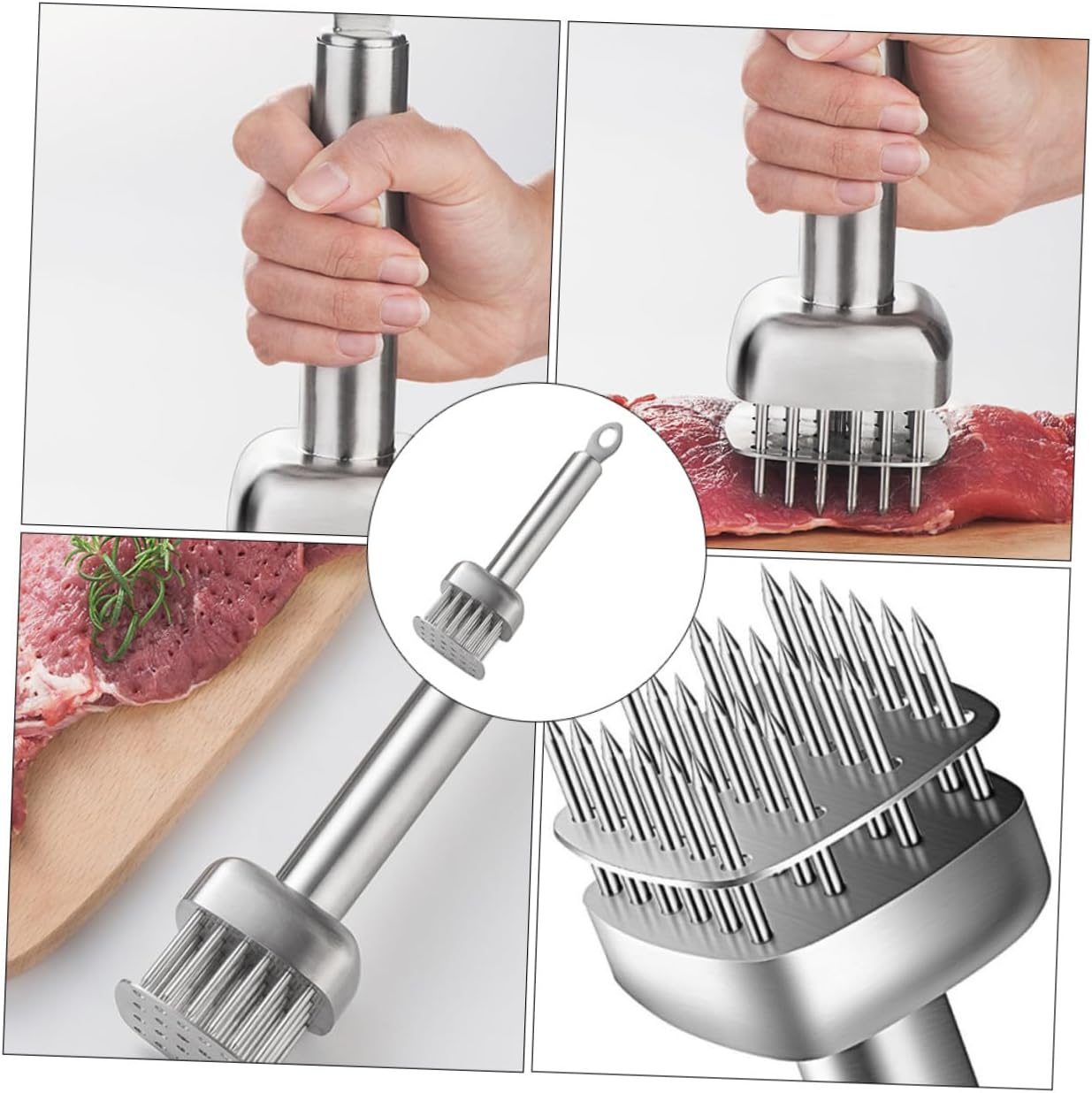 STOBAZA Meat Pounding Tool Beef Tenderizer Meat Hammer Stainless Steel Compact Design