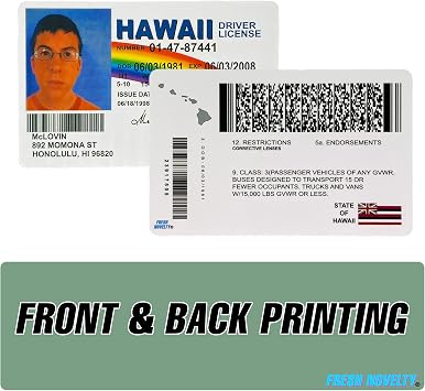 McLovin ID Card | Front +Back Printing | Realistic Replica | Funny Novelty Card of McLovin | 86 x 54mm - Normal ID Size | Funny Gift | Fancy Dress Accessory Printing
