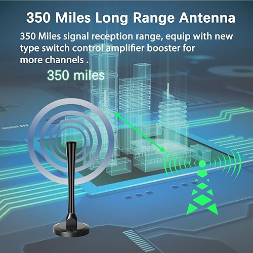Miniatura 5 de Antena de TV HD 2023 con base magnética fuerte, antena de TV digital para interiores para Smart TV, alcance de 300 millas con amplificador de señal