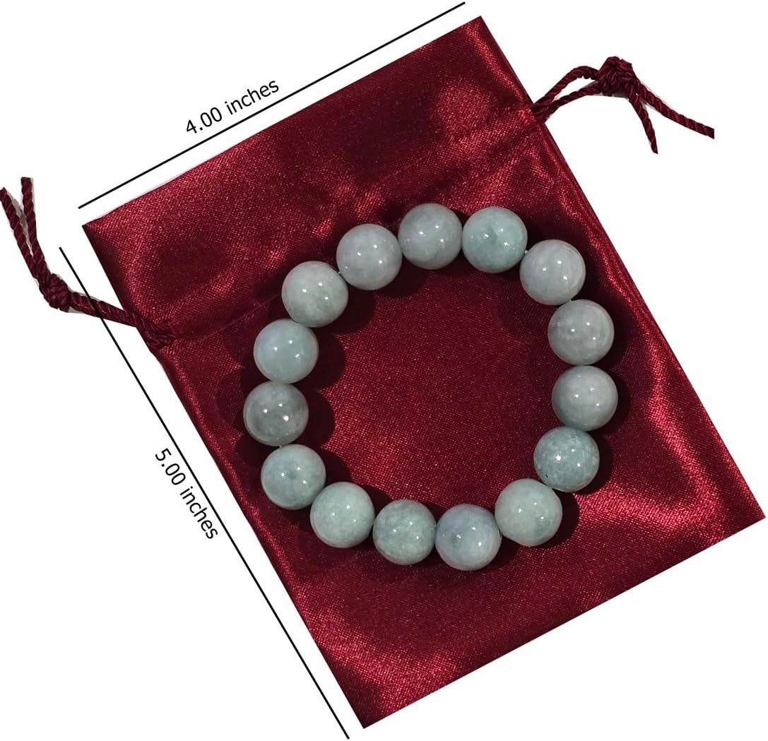Natural Jade Stone Beaded Bracelet, Elegant Round Bead Design, Classic Stretch Style