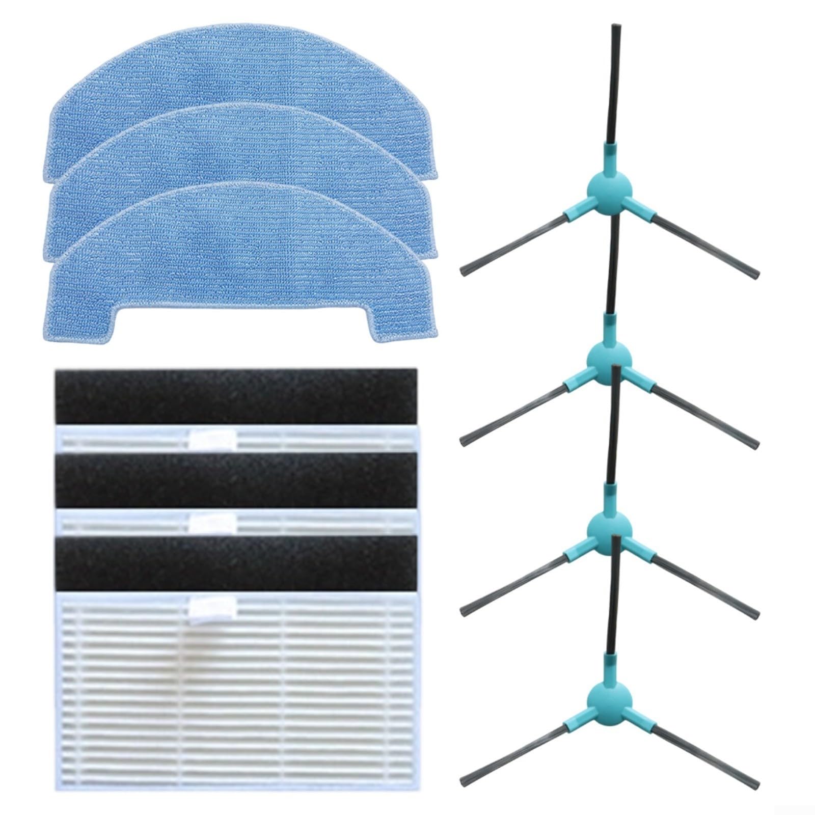 Kit Ricambi Per Ultenic T10 Lite – 11 Pezzi: 1 Spazzola Principale, 6 Laterali, 4 Filtri HEPA