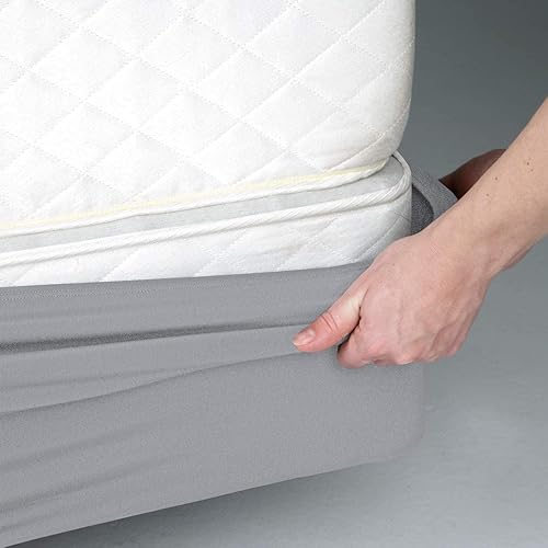 Miniatura 5 de Funda de somier, tamaño King, falda de cama de tela elástica envolvente alrededor de 4 lados, ultra suave y sin arrugas, alternativa elegante para