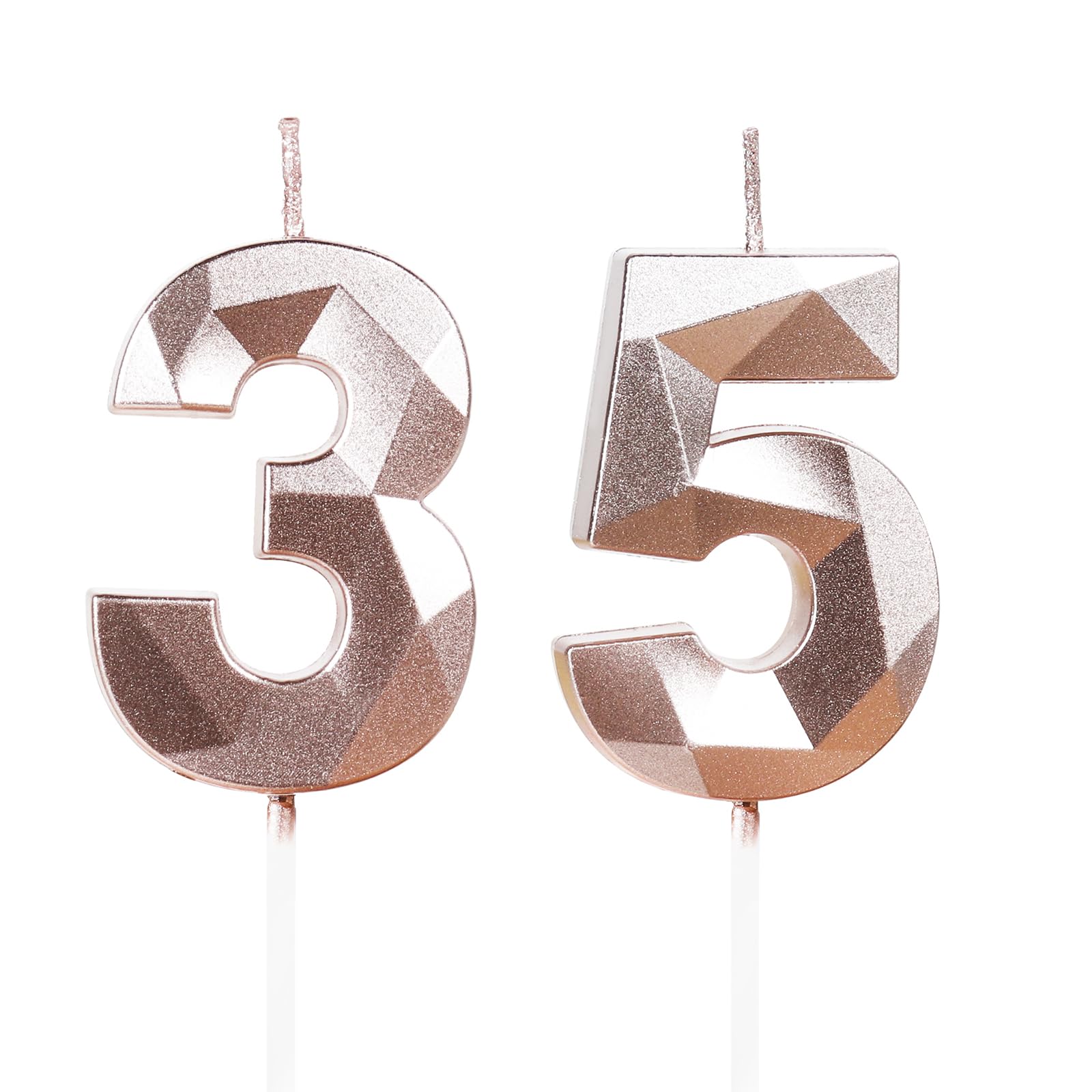Yiran 50th Birthday Candles, Gold Number 50 Happy Birthday Candles, Cake Topper Decorations for Birthday Party, Wedding Anniversary Celebration Supply — view 11