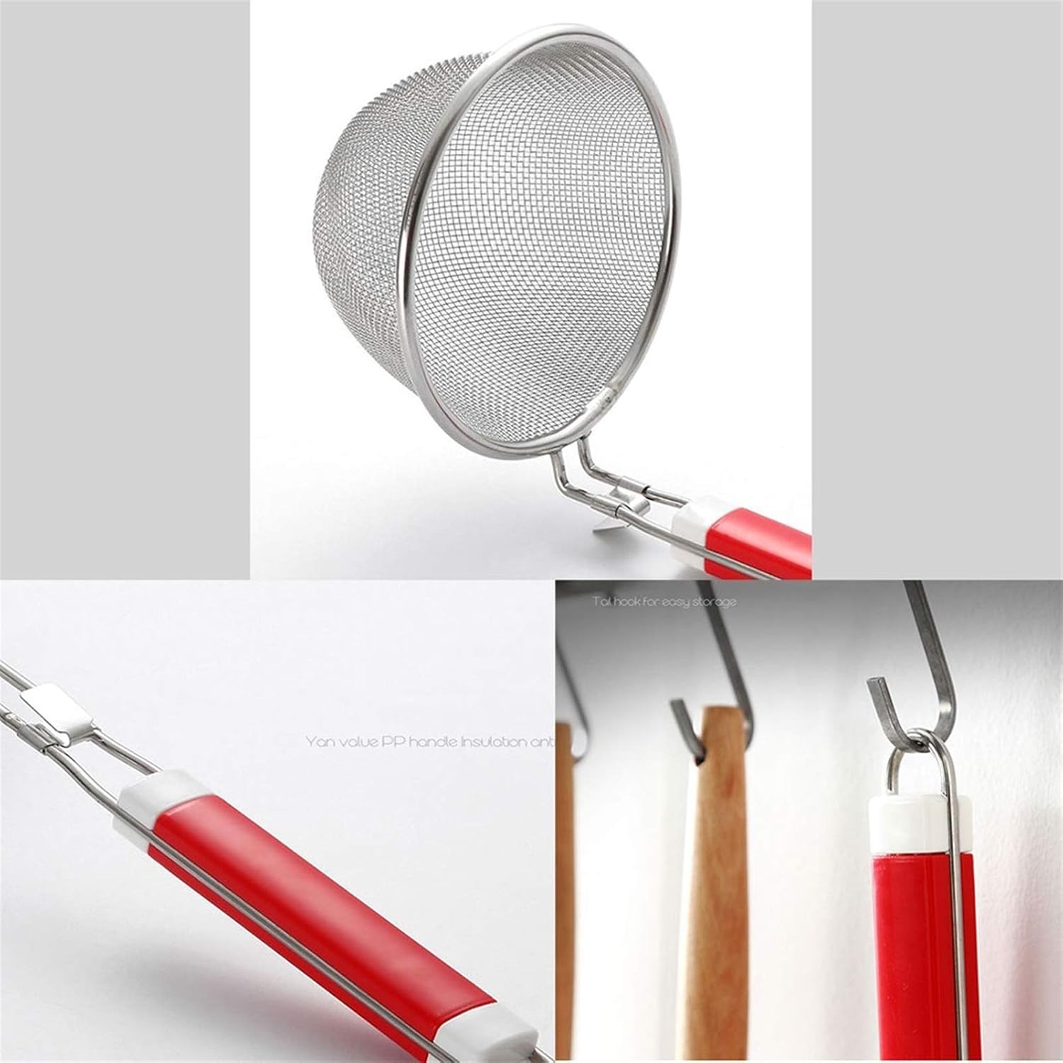Kitchen Food Strainers Sifters Stainless Steel Skimmer Spider Strainer Ladle for Pasta Hot Pot Noodles and Frying in Kitchen cookingFilter Pot