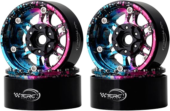 4PCS Splash Anodizing Aluminum 1.9 Inch Beadlock Wheels Hubs for 1/10 RC Crawler Axial Wraith RR10 YETI SCX10 D90 TRAXXAS TRX4 CC01