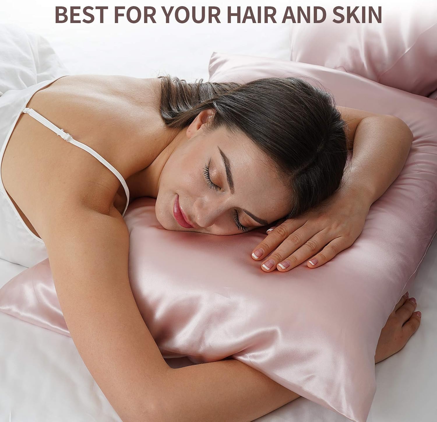 Silk Pillowcase 22 Momme Standard 20x26 inch for Hair & Skin Health with Hidden Zipper, Both Sides 100% Pure Silk Bed Pillow Covers, Hypoallergenic Gift, Pink, 1pack