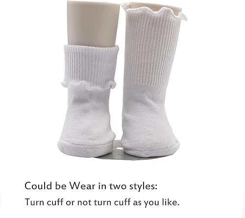 Miniatura 3 de 6 y 12 pares de calcetines de algodón con volantes para bebés y niños pequeños