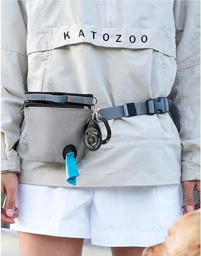 Miniatura 5 de Bolsa de golosinas para perros con clicker de entrenamiento de mascotas, kit de bolsa de entrenamiento para perros, cierre magnético, entrenamiento