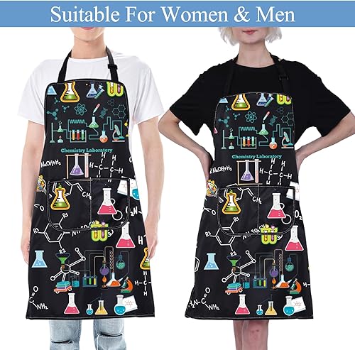 Miniatura 4 de CMNIM Delantal de laboratorio de química, regalos de química para profesores, estudiantes, delantal de laboratorio de química con bolsillos, regalos