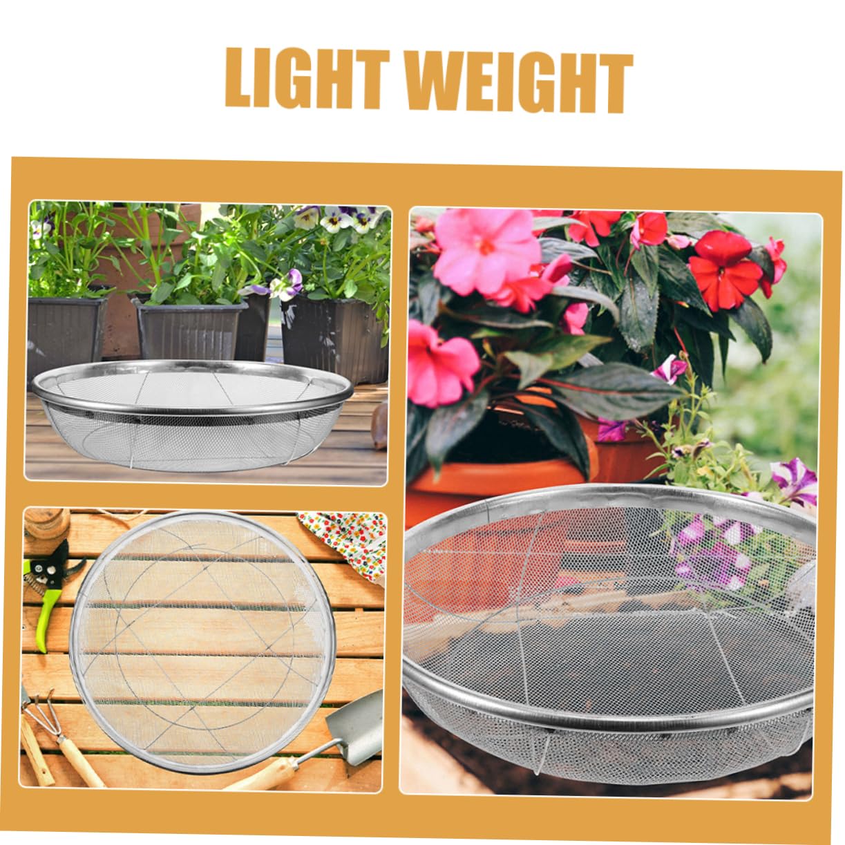 BESPORTBLE De Jardinage Acier pour Sol Filtre Outil De Jardinage Manuel pour Compost Rempotage