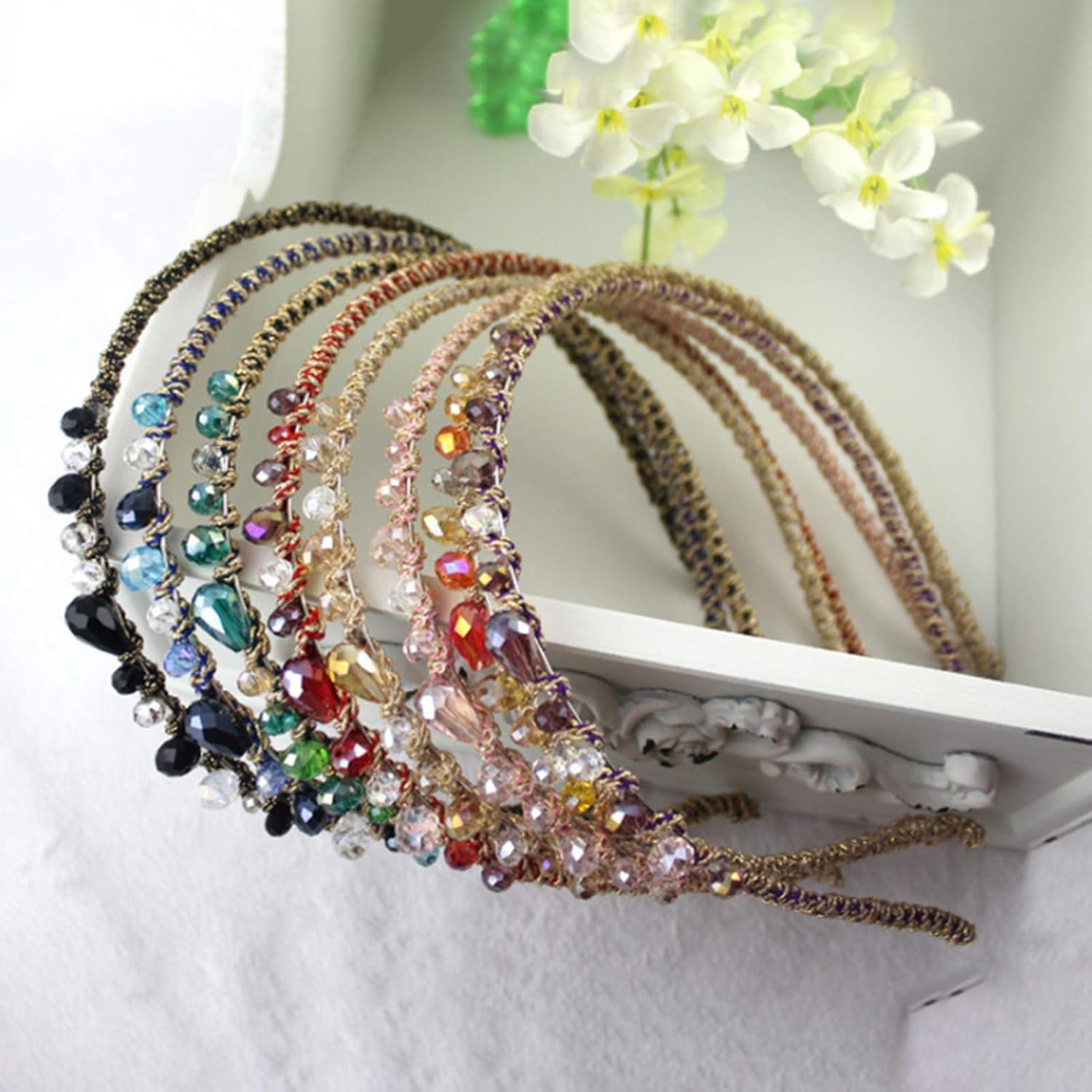 50PCS Crystal Glass Beads 10x15mm for Jewelry Making, Teardrop Vertical Hole Faceted Spacer Beads for DIY Handcrafted Bracelet Necklace - Image 5