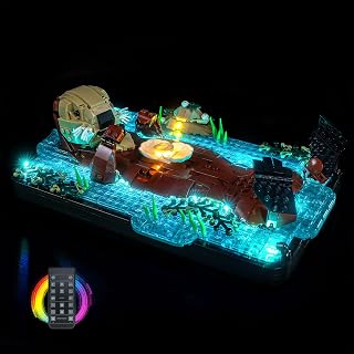 Upgraded Led Light Kit Compatible with LEGO Floating Sea Otters Set, RC Version Compatible with LEGO 21366 (Model Not Included)