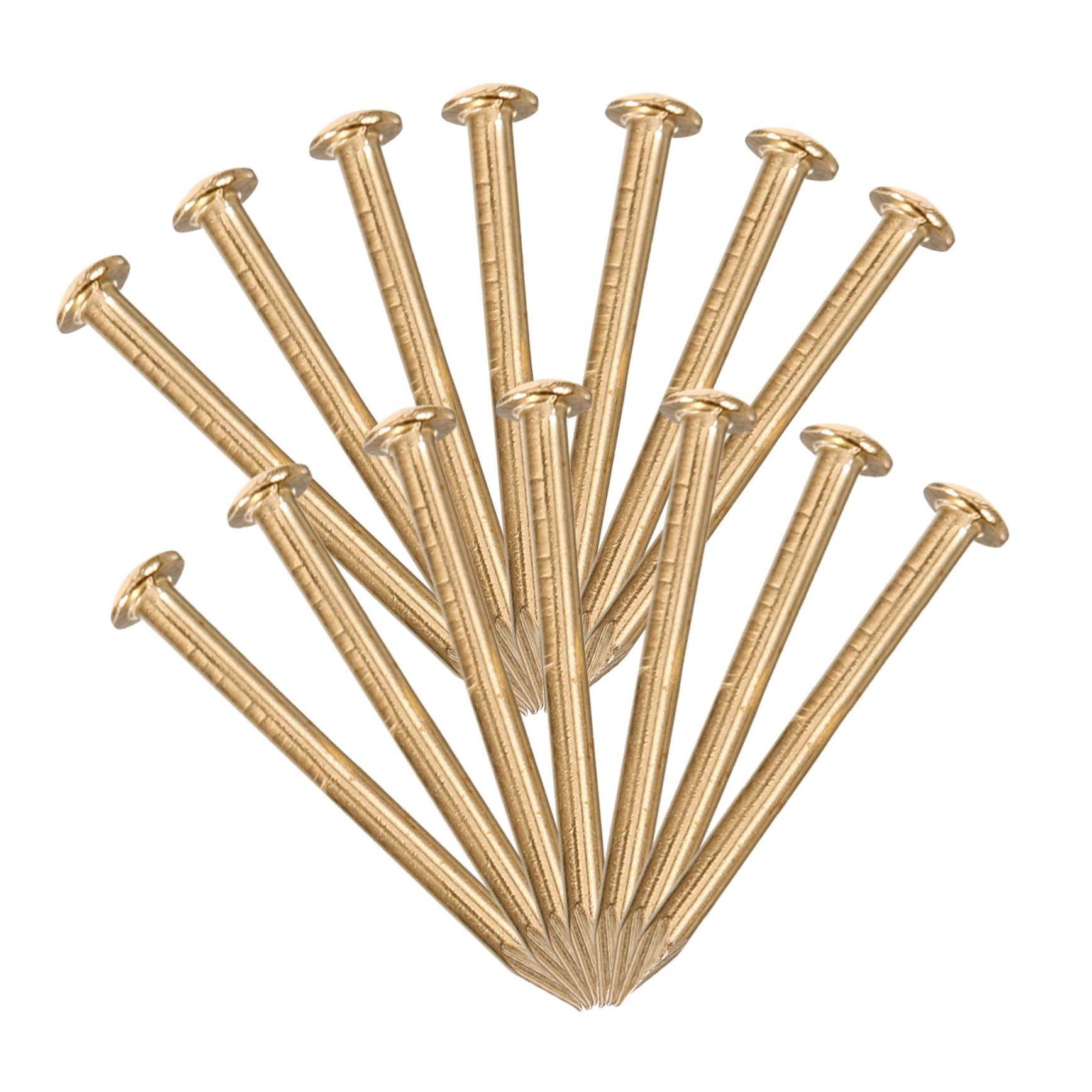 BELLIFFY 100pcs 18mm Brass Nail Decorations for Furniture Upholstery DIY Projects and Home Decorative Nails