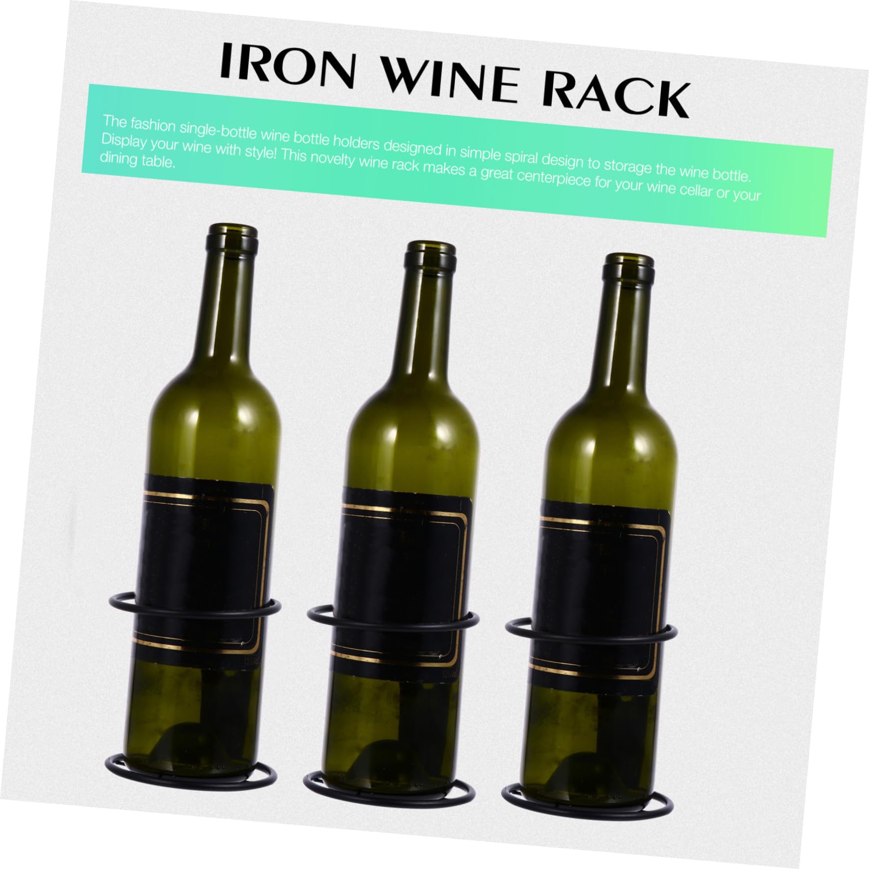 DOITOOL 6 Piezas Botellero Montado Pared de Hierro para Botella Diseño Colgante Funcional y Moderno de Unidades para Vino Cerveza y Decoración de Cocina o Bar