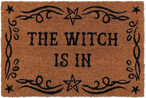 Miniatura 1 de Ebros Gift Tapete metafísico mágico de Wicca Occult Witcraft con temática de Halloween, fibra de coco y fibra de coco, tapete de piso de 24 x 16
