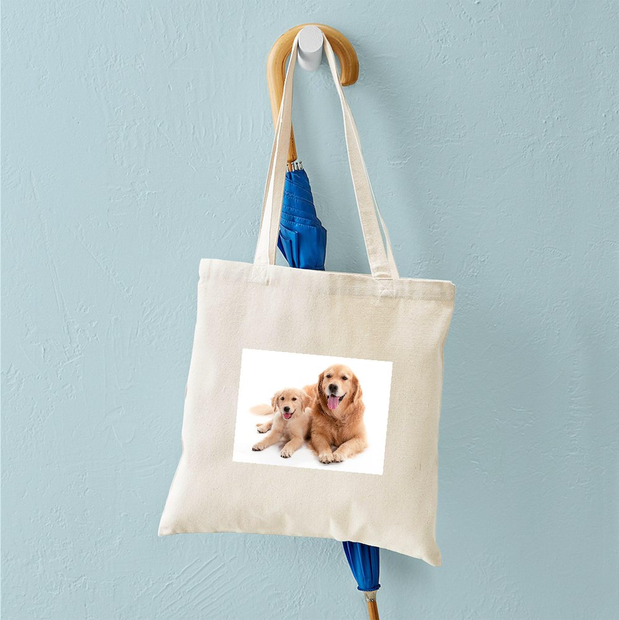 CafePress Golden Retriever Natural Canvas Tote Bag - Reusable Shopping Bag, 2 Sizes Available - View #4