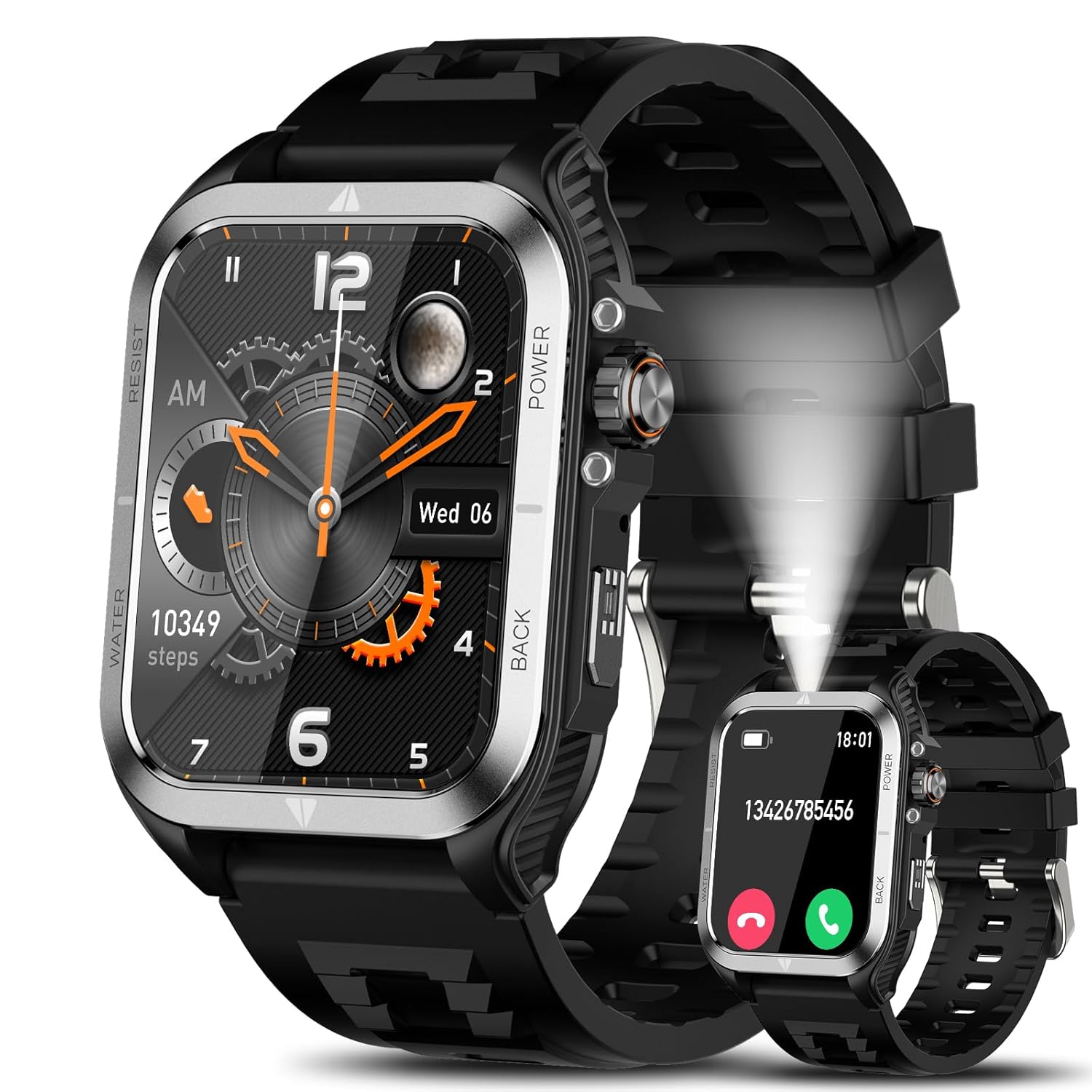 Smart Watches for Men Women with Bluetooth Call -1 83 HD Rugged Military Smartwatch IP68 Fitness Tracker Tracker