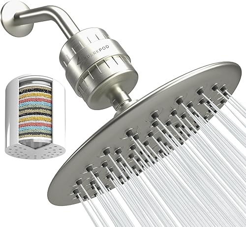 Miniatura 28 de SparkPod Juego de cabezal de ducha filtrado de lujo Filtro de ducha de 23 etapas - Reduce el cloro y los metales pesados - Filtro de cabezal de 4.