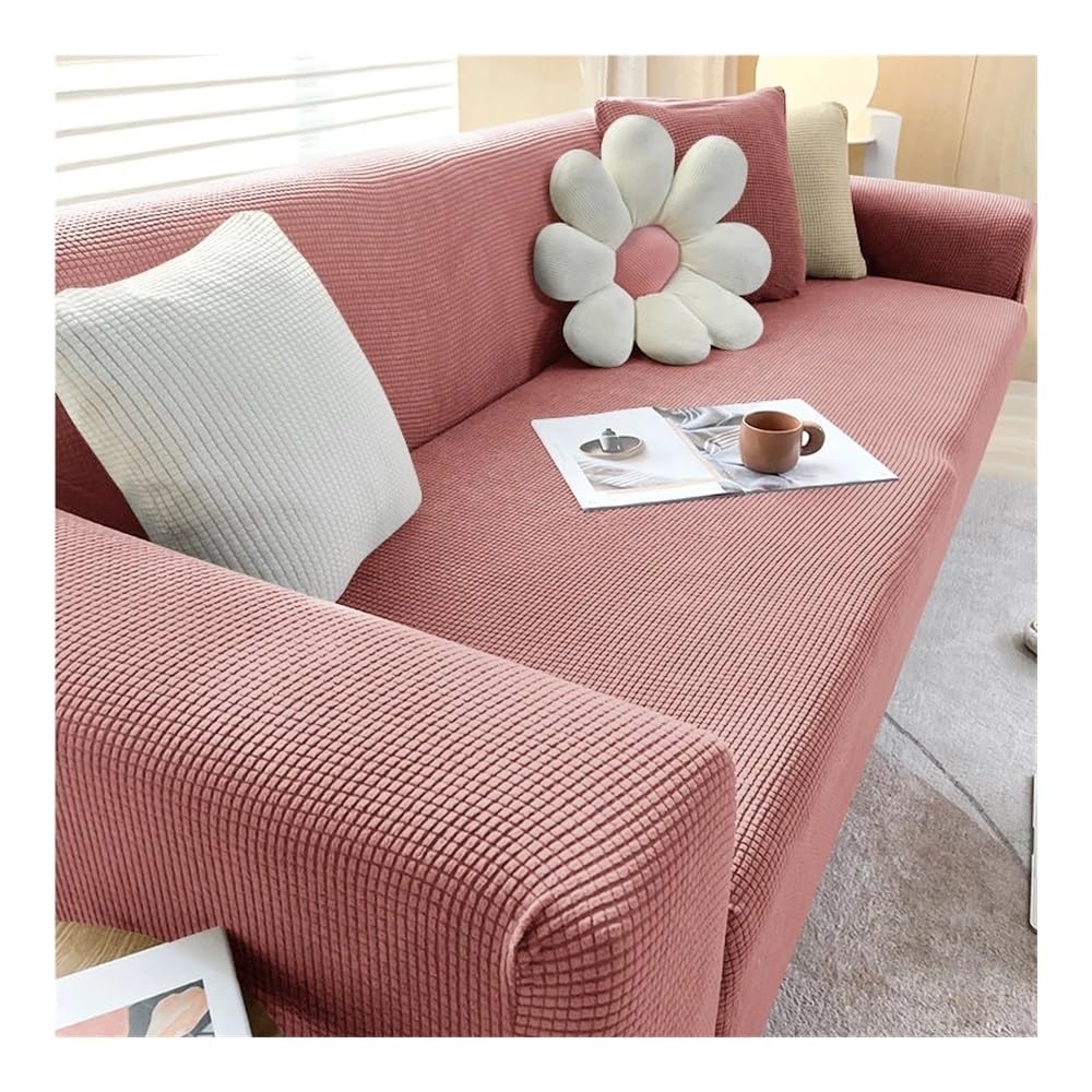 Housse de canapé extensible rose taille M pour angle en L