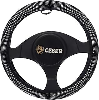 Smart Auto CESER Velvet Stress Steering Wheel Cover for Car, Excellent Material, Silver Velvet Covered Silicone