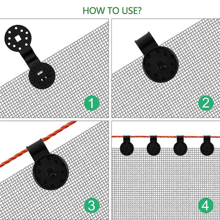 50-Pack Shade Cloth Clips - Black Plastic Clips For Securing Garden Netting, Bird Net, Shade Fabric