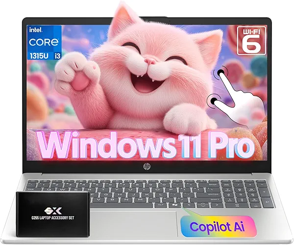 HP 2025 15.6" Touchscreen Laptop, 13th Gen Intel Core i3-1315U (Up to 4.5GHz), 32GB RAM, 1TB SSD, Wi-Fi 6, BT 5.3, Windows 11 Pro Business Laptops Computer, w/Accessories