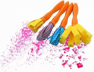 READY 2 LEARN Triangle Grip Mini Texture Wands - 4 Easy to Grip Paint Brushes for Toddlers and Kids - Set 1 - DIY Patterns and Effects