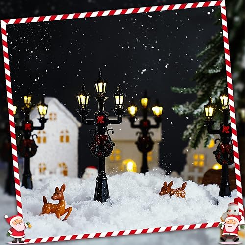 Miniatura 3 de Lámpara de Navidad para poste de aldea, accesorios de aldea, lámpara de tren, farol, lámpara de calle en miniatura, luces de calle decorativas para