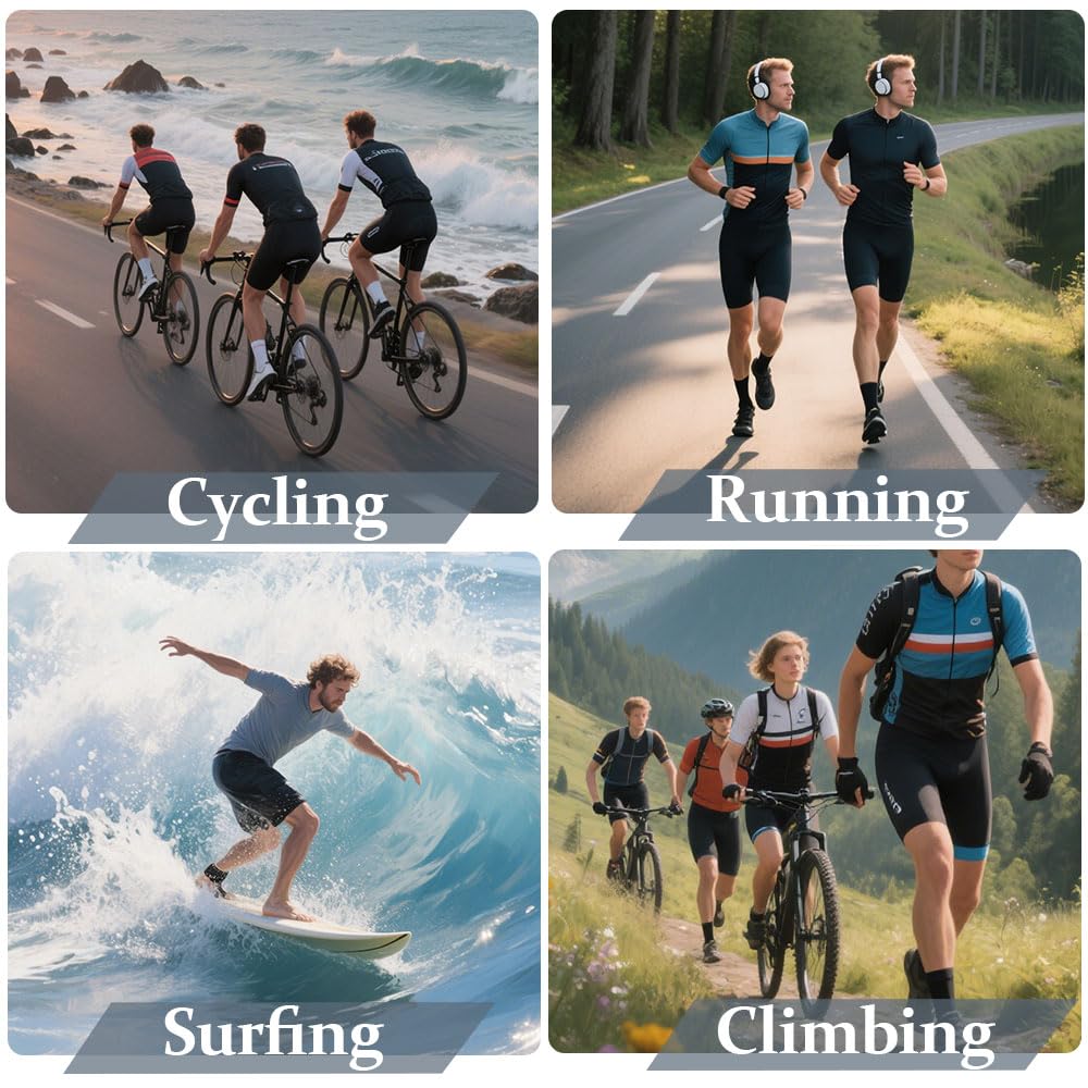 Mateju Maillot Cyclisme Hommes 3D Loup Tenue Cycliste Respirant Homme Maillots de Cyclisme Séchage Rapide Tee Shirt Maillot Velo Route avec Fermeture Éclair et 3 Poche