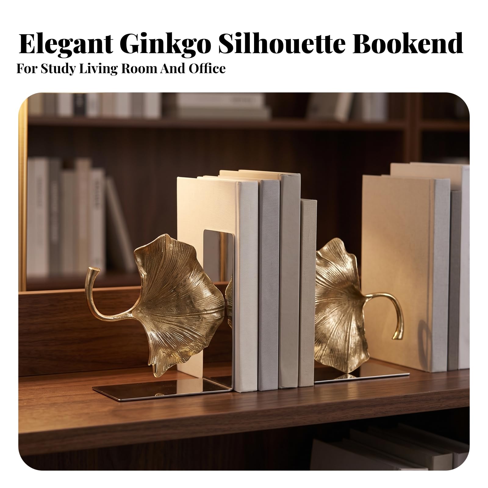 Kunstvoll Buchstütze mit Ginkgoblatt