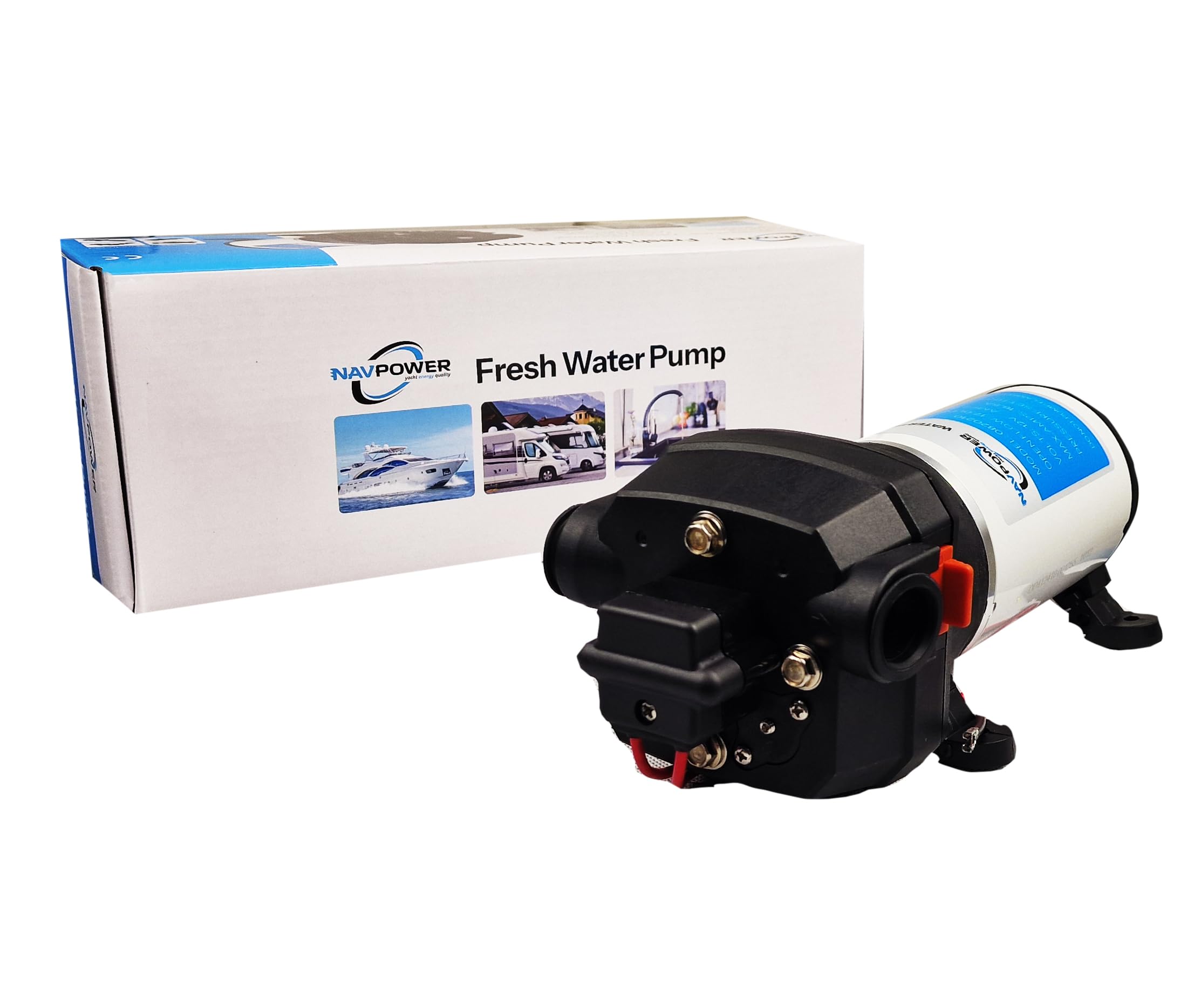 Autoclave 12V 10 L/min NAVPOWER – Pompa Acqua a Pressione 2.7 GPM, 17 PSI, con Pressostato, Ideale per Barca, Camper e Impianti Idrici