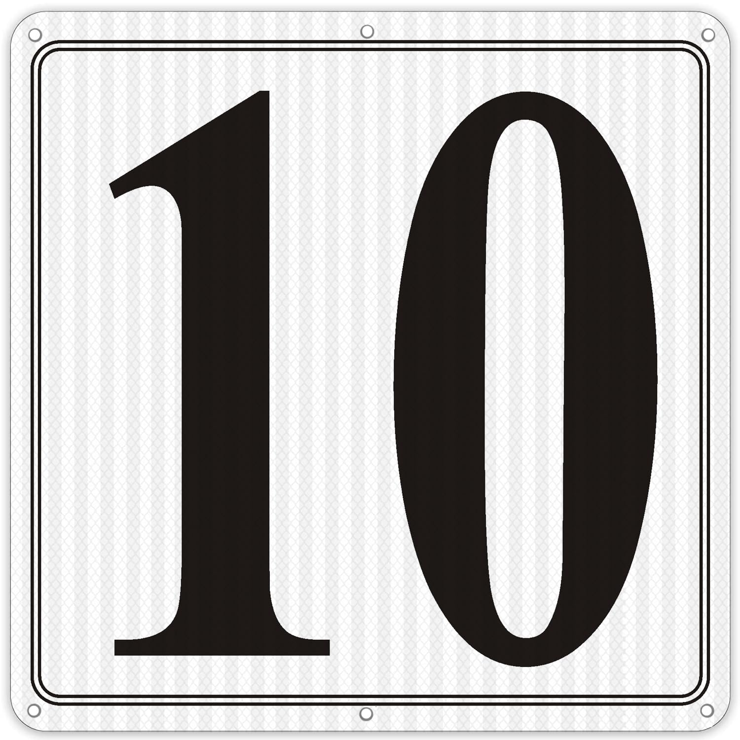 i-CowFun Premium Reflective Metal Number Signs 10 - Aluminum 12" X 12" Parking Spot Numbered Signs Outdoor, Large, for Floor, Dock, Court, Aisle,