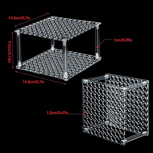 Miniatura 3 de TOPINCN 96 Slots Makeup Brush Holder, Acrylic Cosmetic Pencils Organizer Stand, Clear Beautys Tool Storage Container, Plastic Marker Caddy for