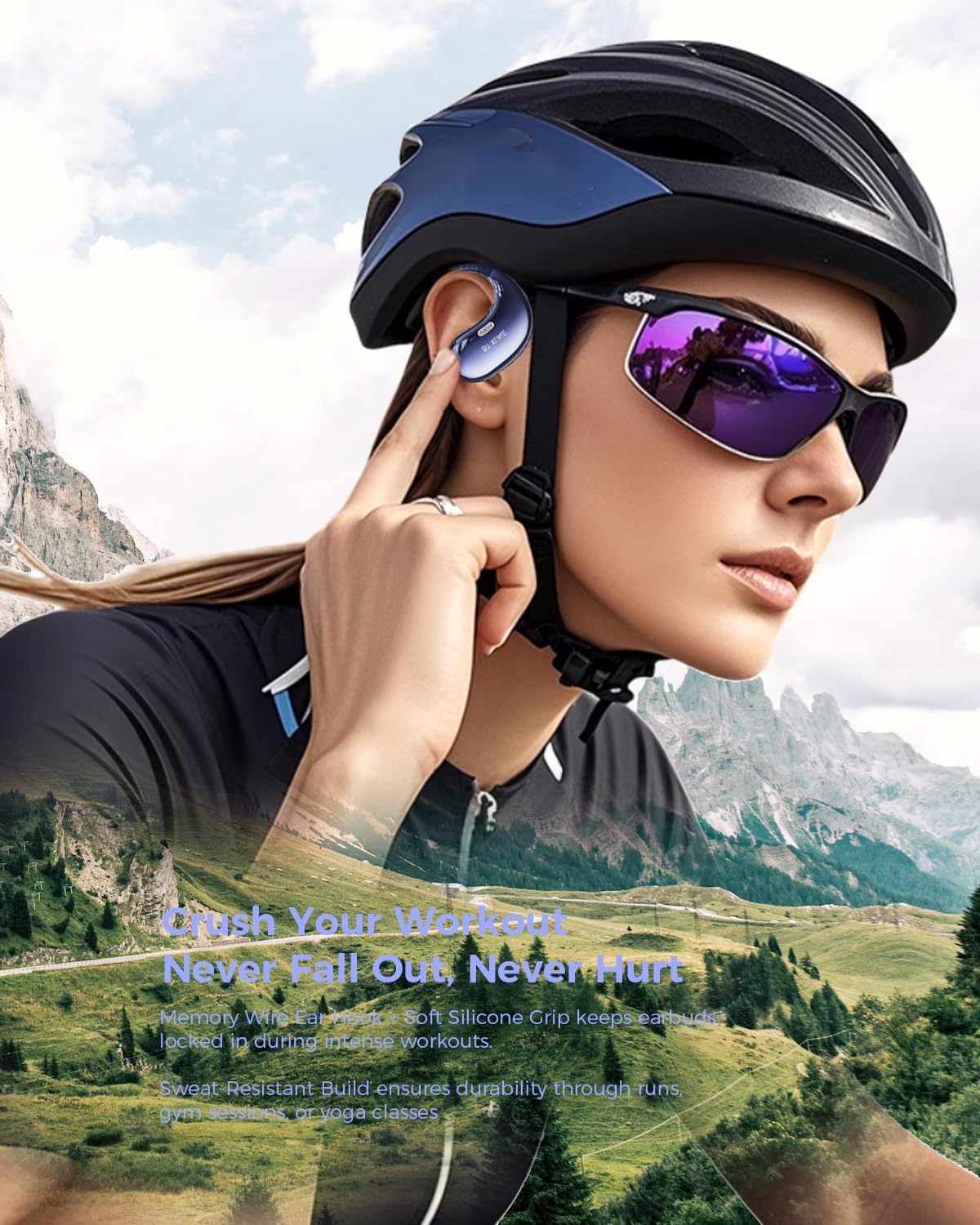 Open Ear Bluetooth Headphones - Wireless Earbuds for Running, Hiking & Outdoors