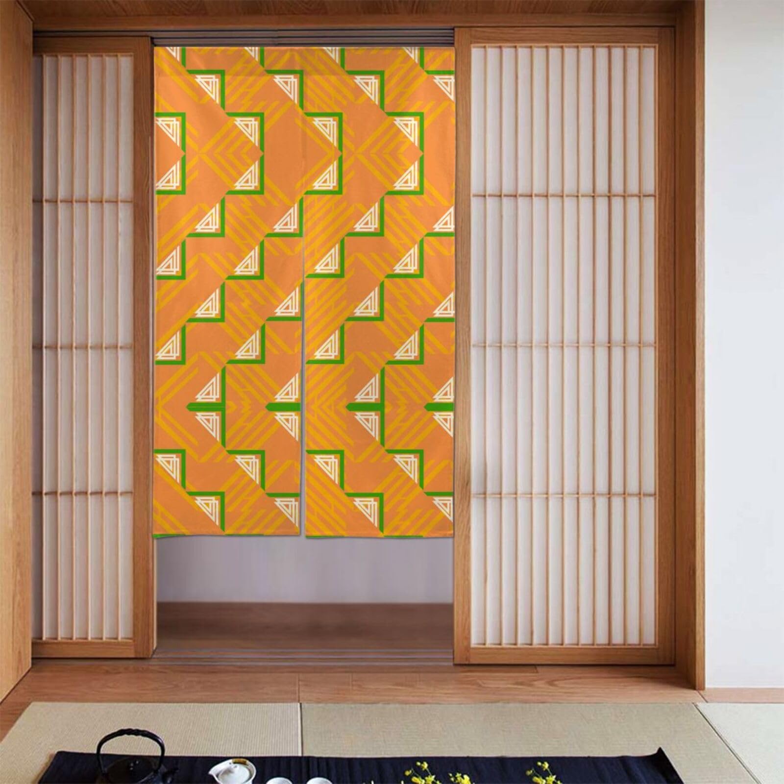 BWPDPXFJ Door Curtain Polyester 86x143cm Rod Pocket 2 Panel Room Divider Light Filtering Abstract