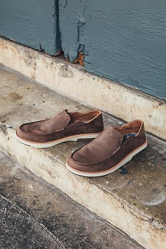 Miniatura 5 de OLUKAI Kalia Men's Leather Slip-On, Full-Grain Waxed Nubuck Leather Shoes, Lightweight & Comfortable