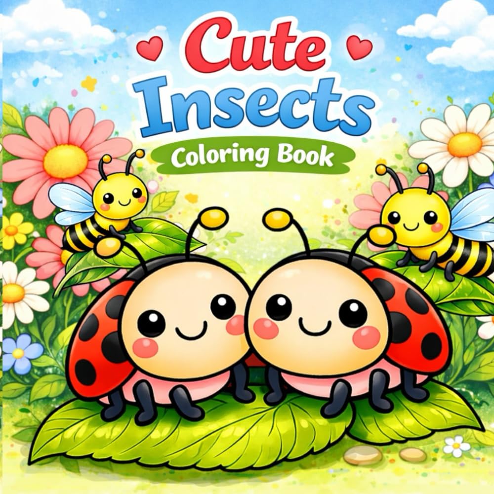 Cute Insects Coloring Book for Kids Ages 3–6: A Fun Activity Book with Cute insects for Young Children