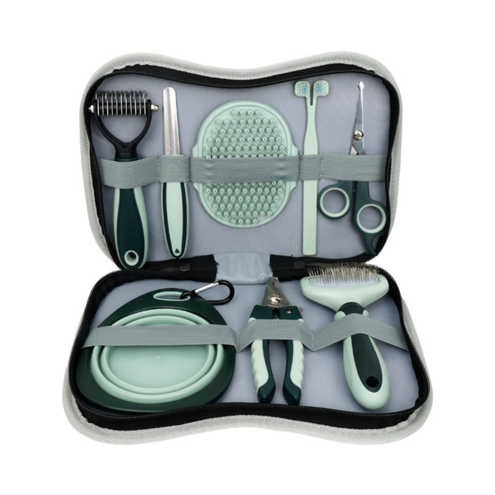 Haustierkamm-Set, Schönheitsschere for Katzen und Hunde, Nadelkamm zur Haarentfernung, Badebürste, Knotenkamm, Katzennapf, Zahnbürste for Hundebecken/655