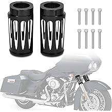 Goldfire Upper Fork Slider Covers Billet Fork Boot Slider Protective Shells Fit For Harley FLT FLHR FLHX FLHT COW Bells Touring Street Glide 1986-2019 Accessories, Black Style