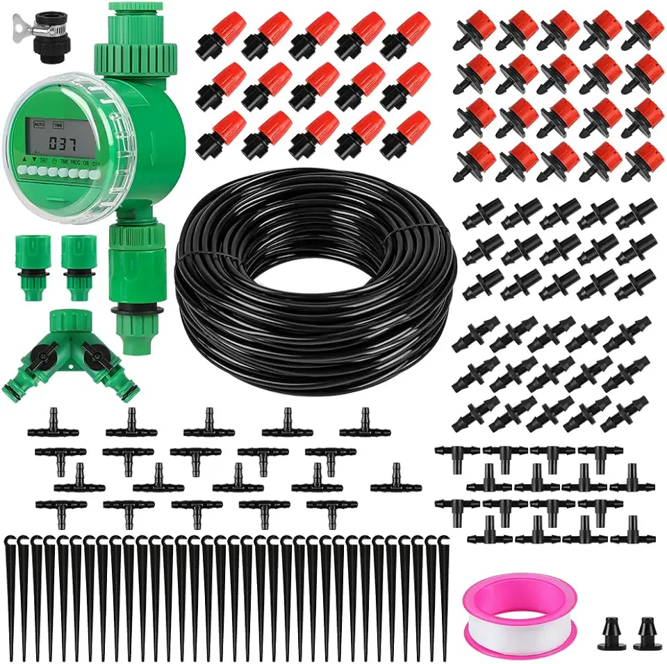 Temporizador Irrigação, Kit de Irrigação Automática com Temporizador e Gotejadores para Jardim e Plantas