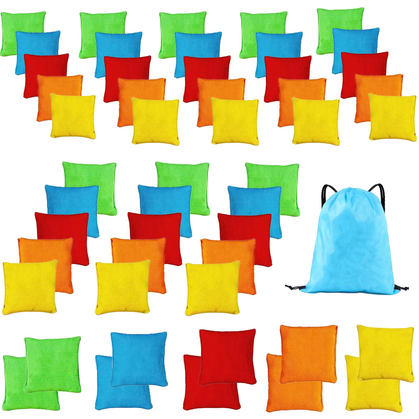 Bean Bags Kids Throwing 7cm*7cm Small Bean Bag Toss for Hand Toss Cornhole Game Outdoor Family Party Activities(5 Colours)