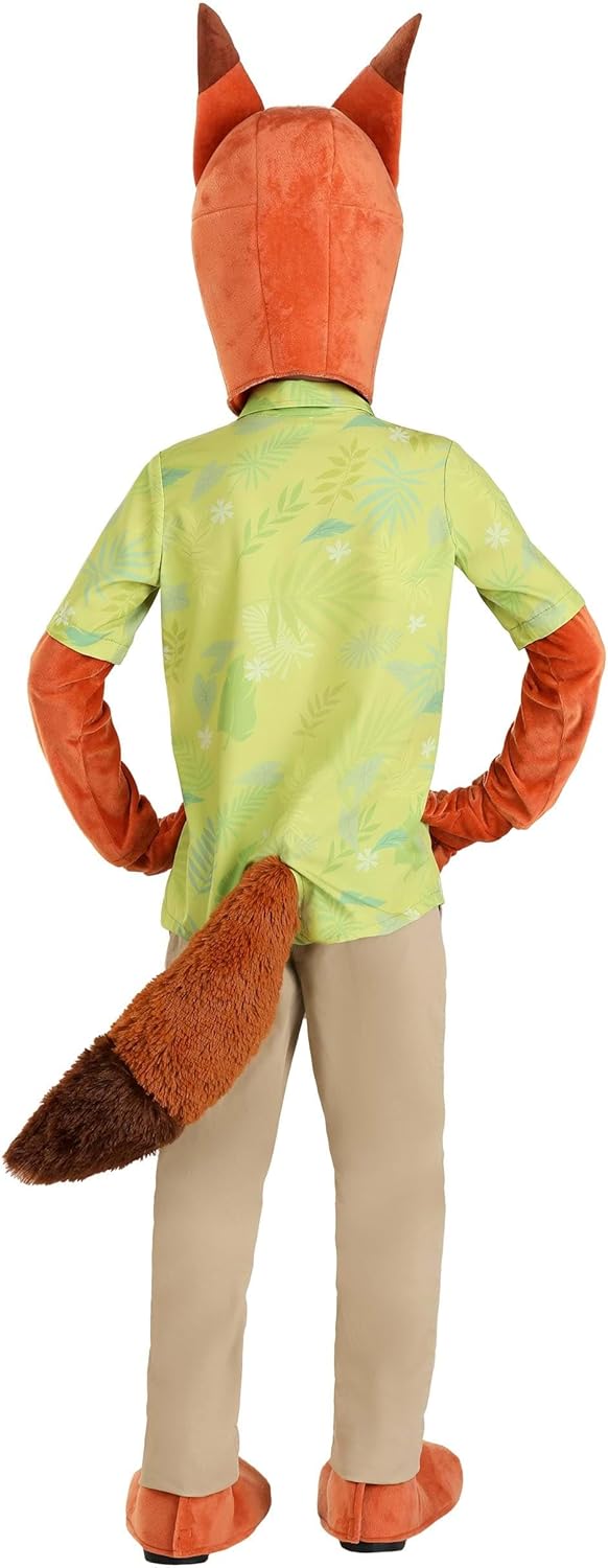 Zootopia Nick Wilde Costume For Kids | Officially Licensed, Comes W/Shirt, Hood, Tail, Tie, Gloves, Shoe Covers