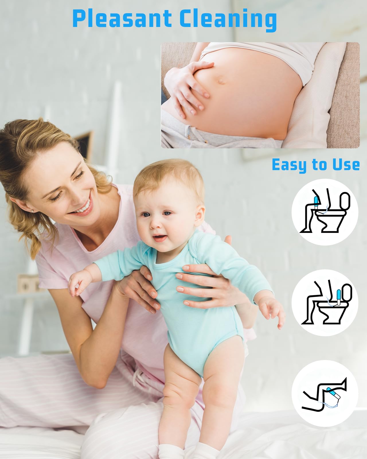 Bidet portatile da viaggio con bottiglia da 400 ml, 3 modalità di pressione | Bidet elettrico ricaricabile da viaggio, spruzzatore portatile impermeabile per bidet per donne uomini pulizia del bambino