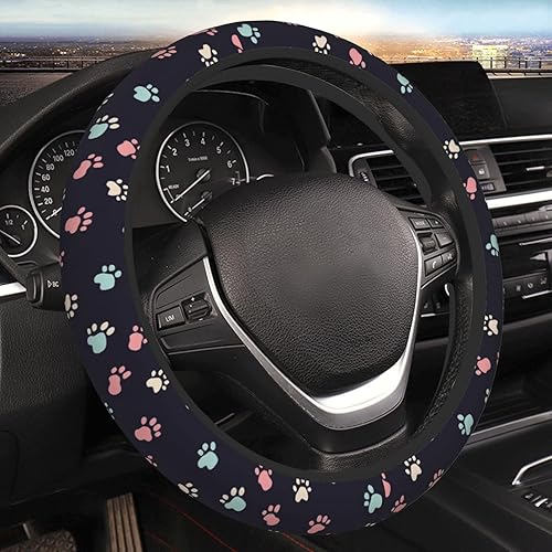 Miniatura 28 de Funda para volante de 15 pulgadas estilo retro de los años 80, cubierta universal para volante de automóvil, camión, SUV, protector duradero