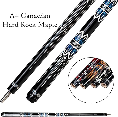 Miniatura 7 de Taco de billar de fibra de carbono de Moyerely, palo de taco de 11.8mm12.5mm de baja deflexión, palo de piscina profesional con estuche