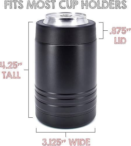 Miniatura 5 de El enfriador de latas o botellas de acero inoxidable 4 en 1 de doble pared de 12 onzas mantiene la bebida fría durante horas, también se adapta a